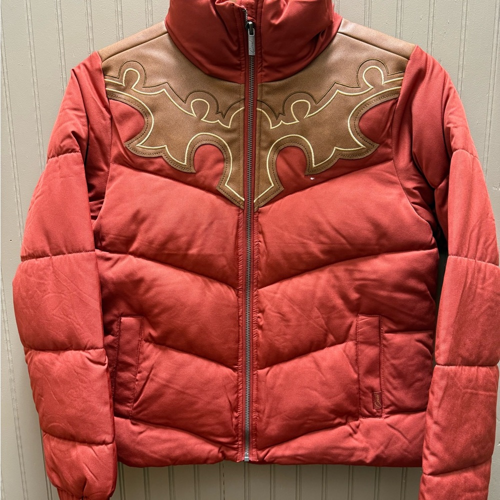 Women's Orange Red Puffer Jacket